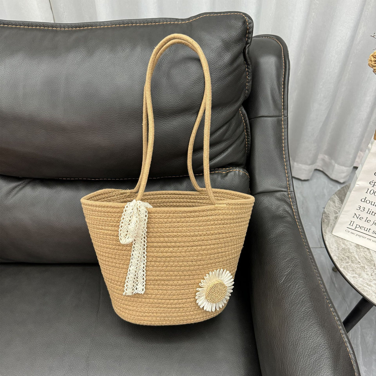 Trendige Strohkorb Tasche Brehn