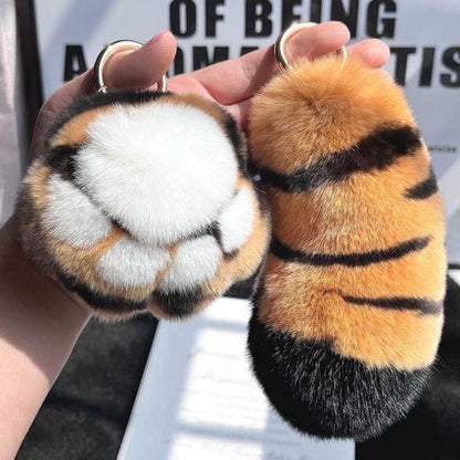 Plüsch Tigerpfoten Schlüsselanhänger Brehn