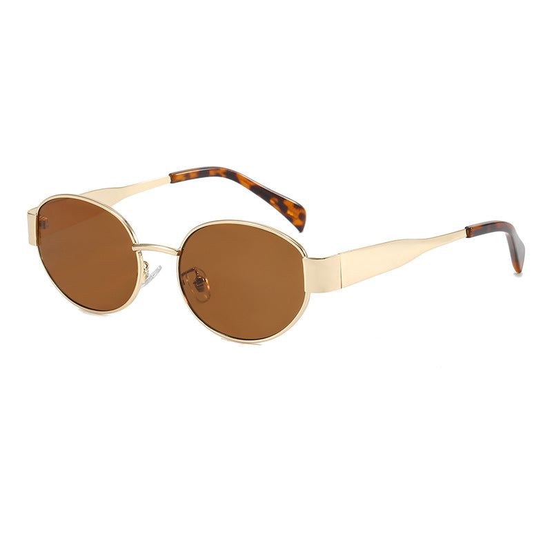 Ovalförmige Sonnenbrille mit Elegantem Metallrahmen Brehn