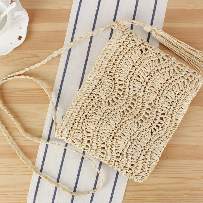 Handtasche Aus Feinem Makramee mit Quastenverzierung Brehn