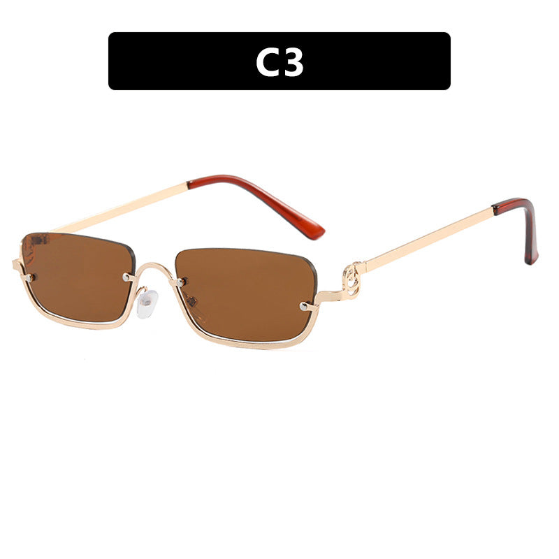 Damen Modische quadratische Sonnenbrille mit elegantem Metallgestell Brehn