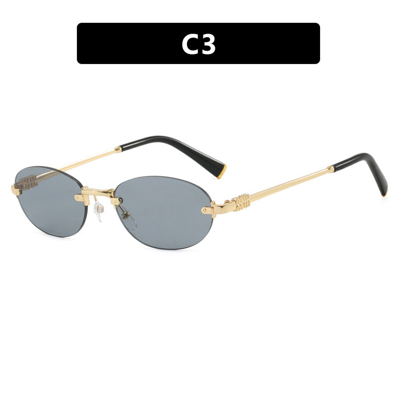 Damen modische Sonnenbrille mit ovalem Rahmen und edlen Akzenten Brehn
