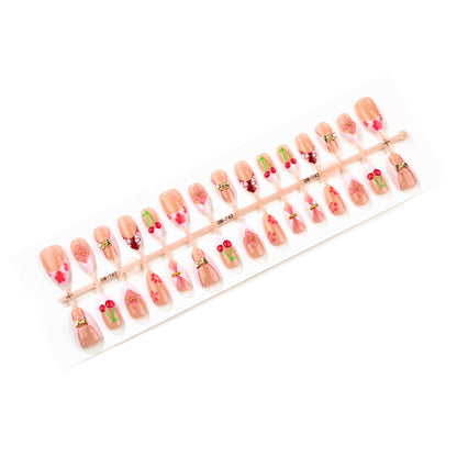 Künstlerisches Kirschblüten Press-On Nagelset Brehn