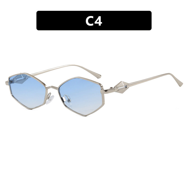 Damen geometrische Sonnenbrille mit schützendem UV-Filter und high-end Metallrahmen Brehn