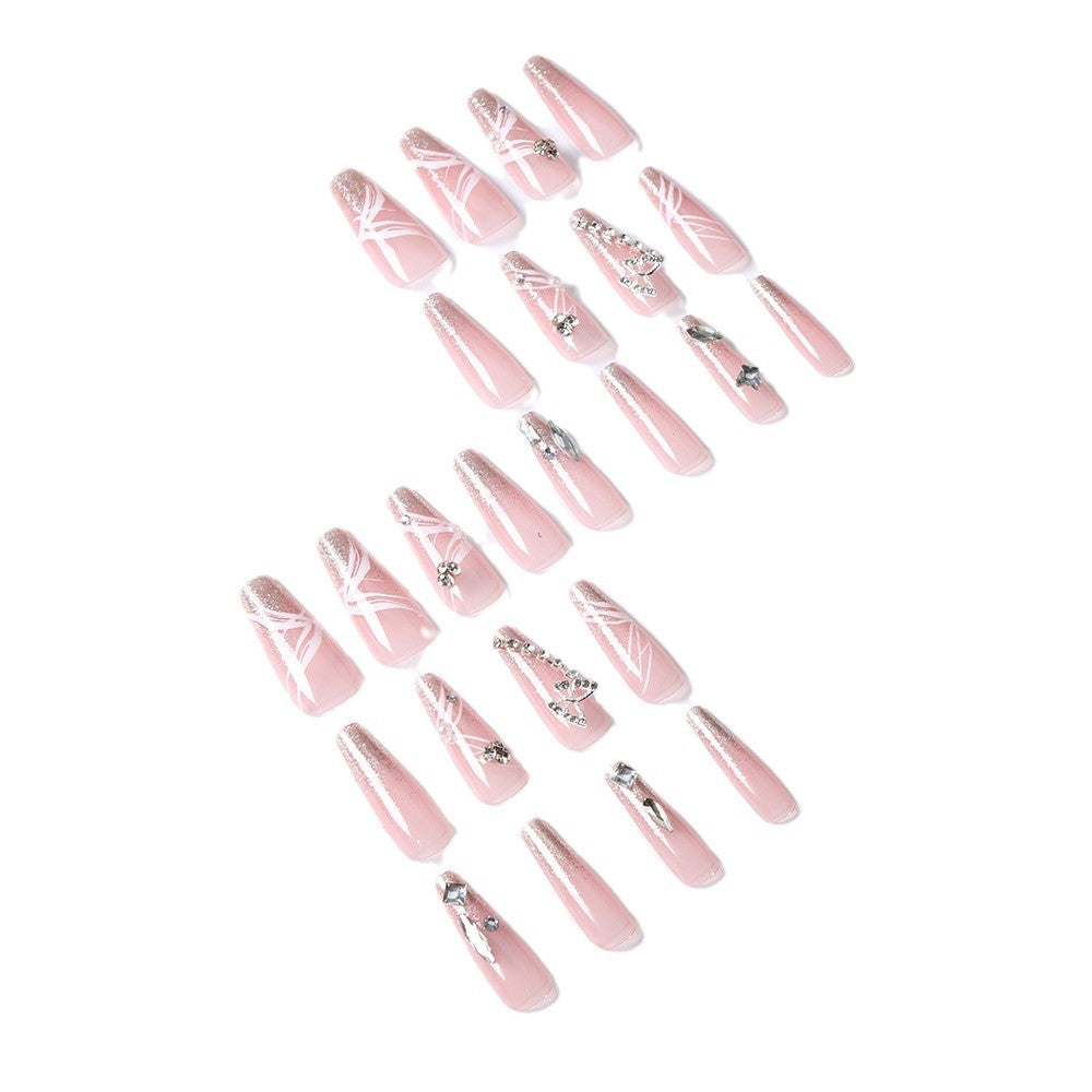Glamouröse mit Kristallen verzierte Press-On-Nagelset Brehn