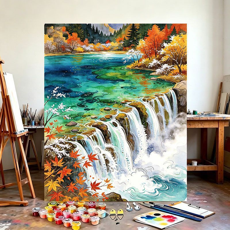 Wasserfall Landschaft Leinwanddruck Brehn