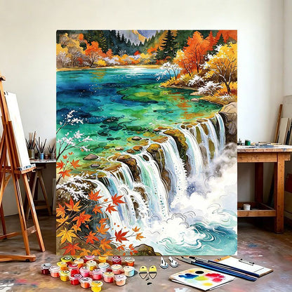 Wasserfall Landschaft Leinwanddruck Brehn