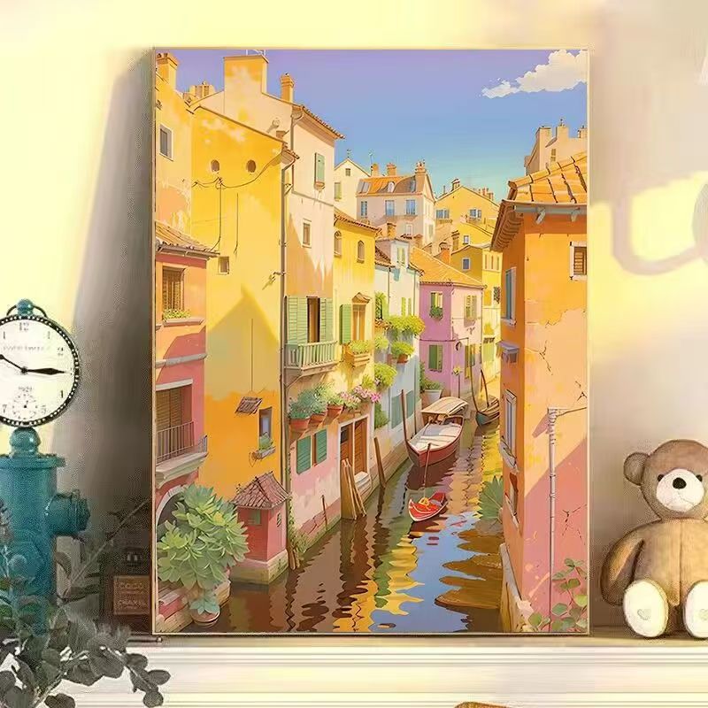 Bunte städtische Landschaft Wandkunst Brehn