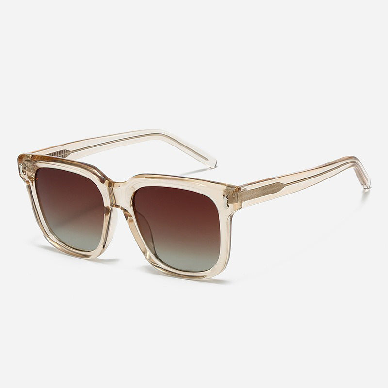 Damen Modische quadratische Sonnenbrille mit modernem, transparentem Rahmen Brehn