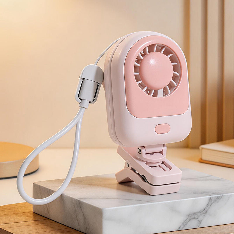 Frauen tragbarer Clip-Ventilator mit USB-Lademöglichkeit und hervorragender Flexibilität Brehn