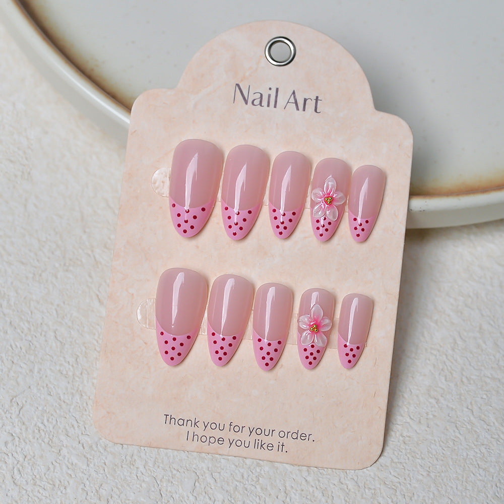 Künstlerisches Floral-Akzent Press-On Nail Set Brehn 1787294359