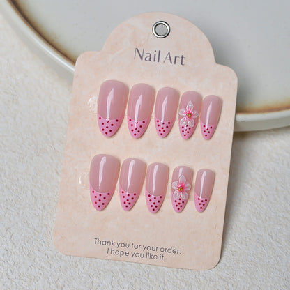 Künstlerisches Floral-Akzent Press-On Nail Set Brehn 1787294359