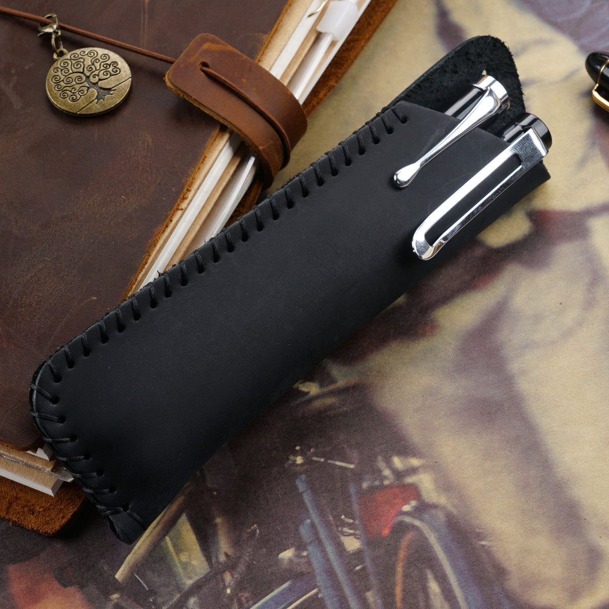 Leder Bleistift Rolltasche