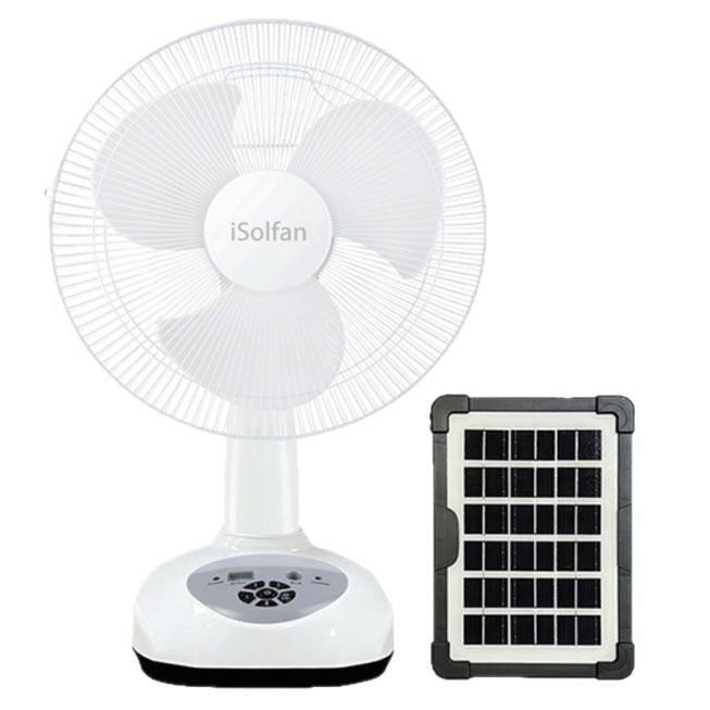 Damen tragbarer Solarstandventilator mit Fernbedienung und variabler Geschwindigkeitsregelung Brehn
