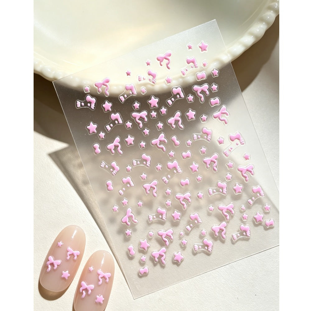 Dekorative Schleife Nagelkunst Aufkleber