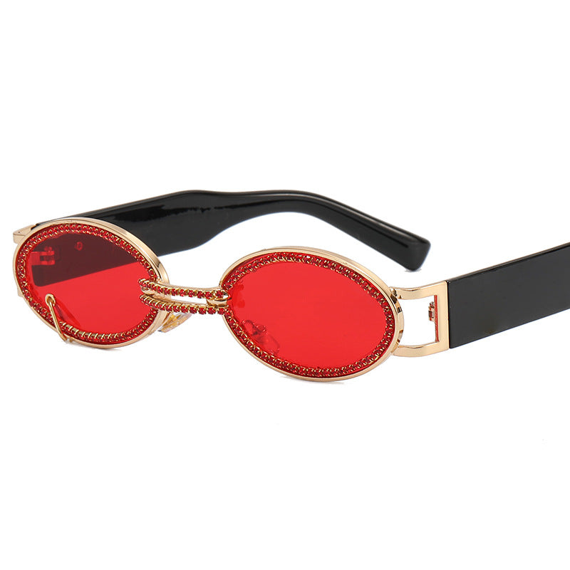 Damen extravagante modische Sonnenbrille mit strassbesetztem Rahmen Brehn