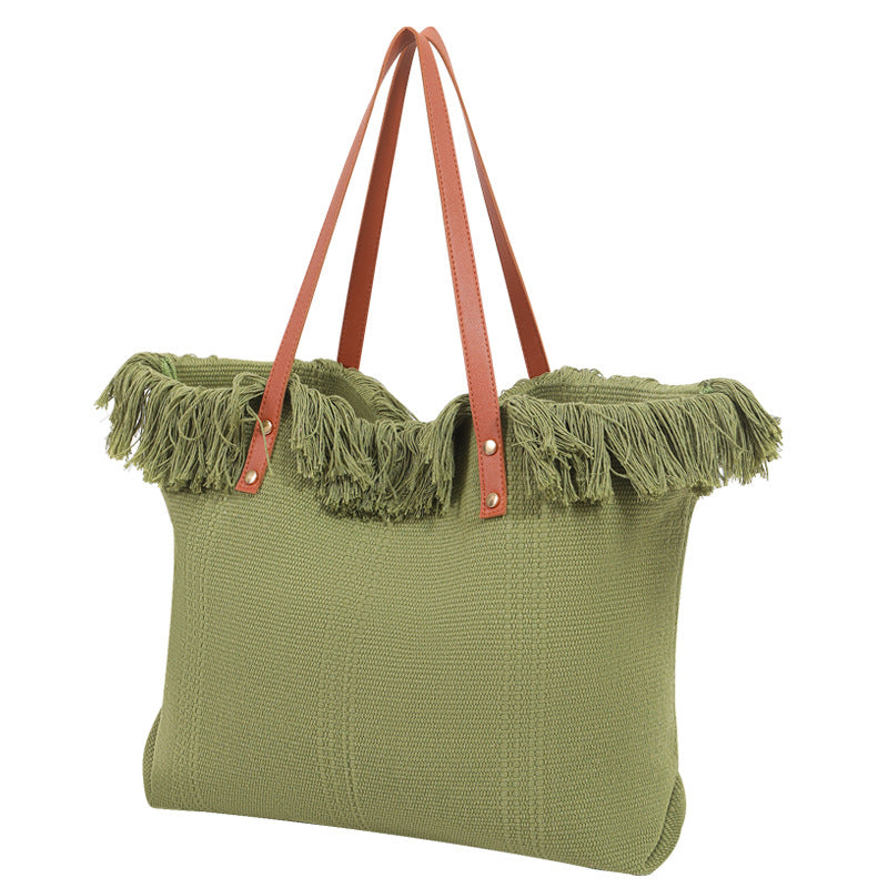 Strandtasche mit Auffälligem Fransenrand Brehn