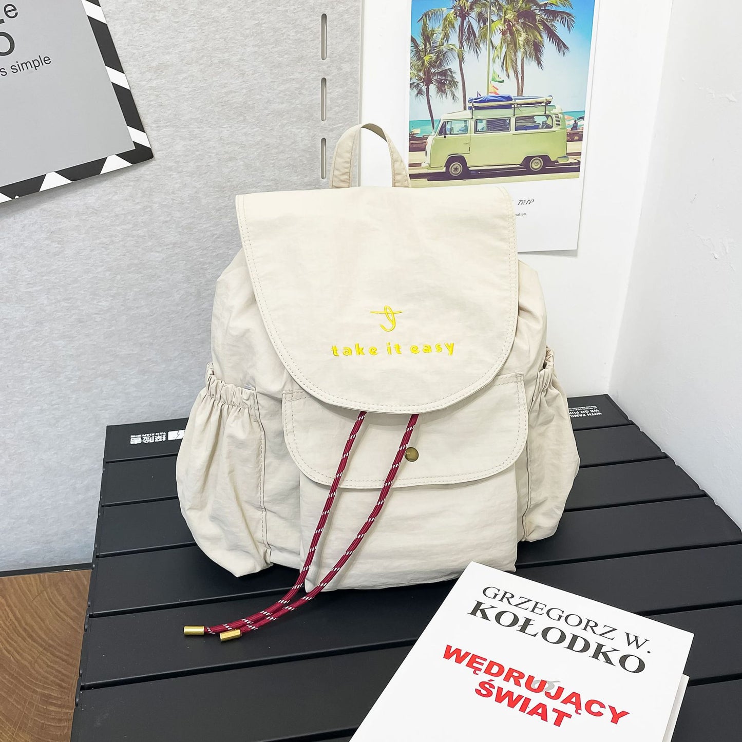 Lässiger leichter Kordelzug-Rucksack