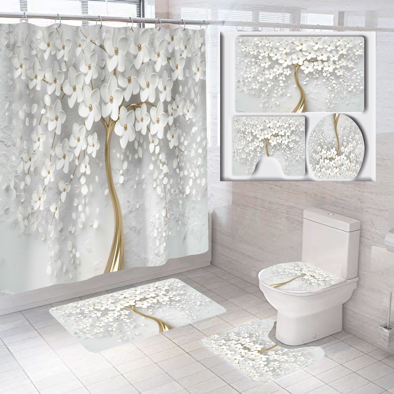 Floral Badezimmer Set Brehn