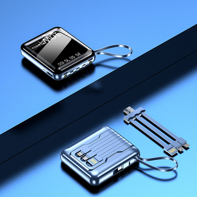 Tragbare Powerbank mit digitaler Leistungsanzeige und multifunktionalem Kabel Brehn