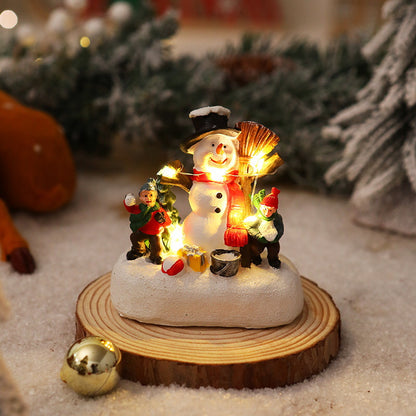 Beleuchtete Weihnachtsfigur mit Weihnachtsbaum Brehn