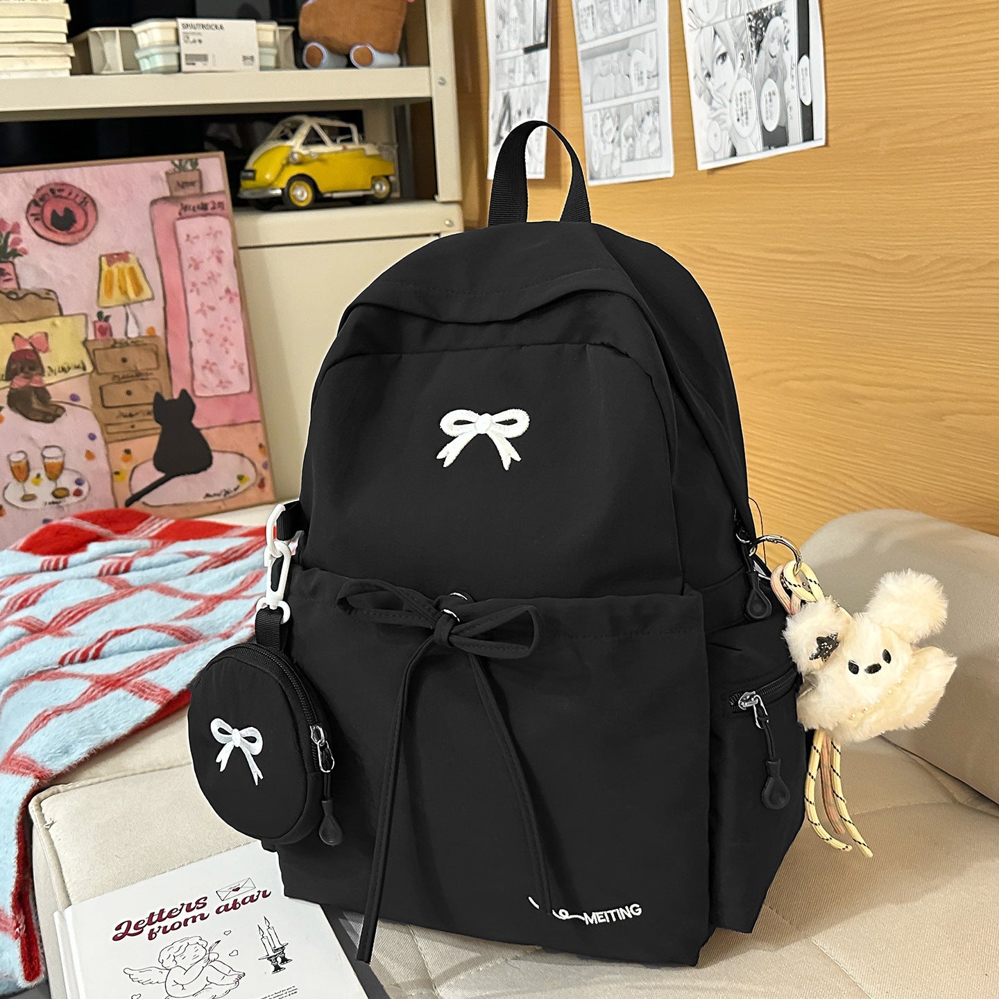 Rucksack mit Niedlichen Applikationen und Multifunktionalem Design Brehn