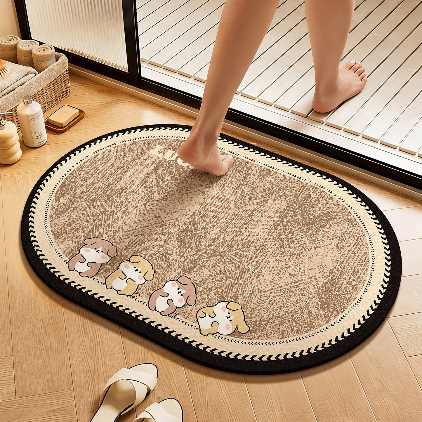 WoCute Cartoon Badematte Brehn