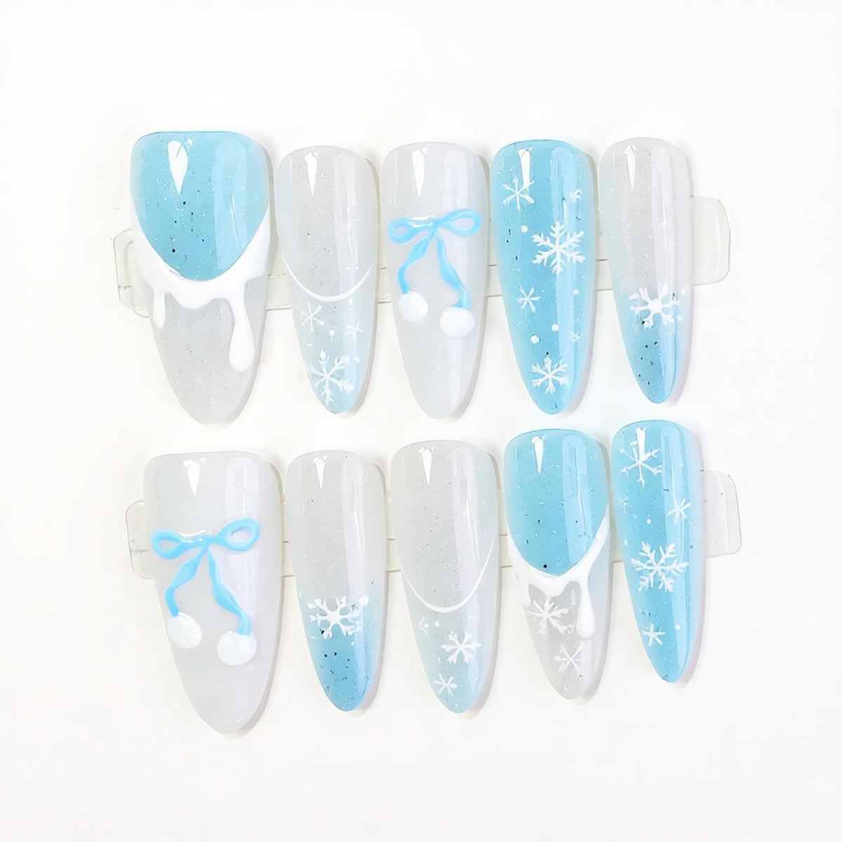 Saisonales Schneeflocken Press-On Nail Art Set Brehn