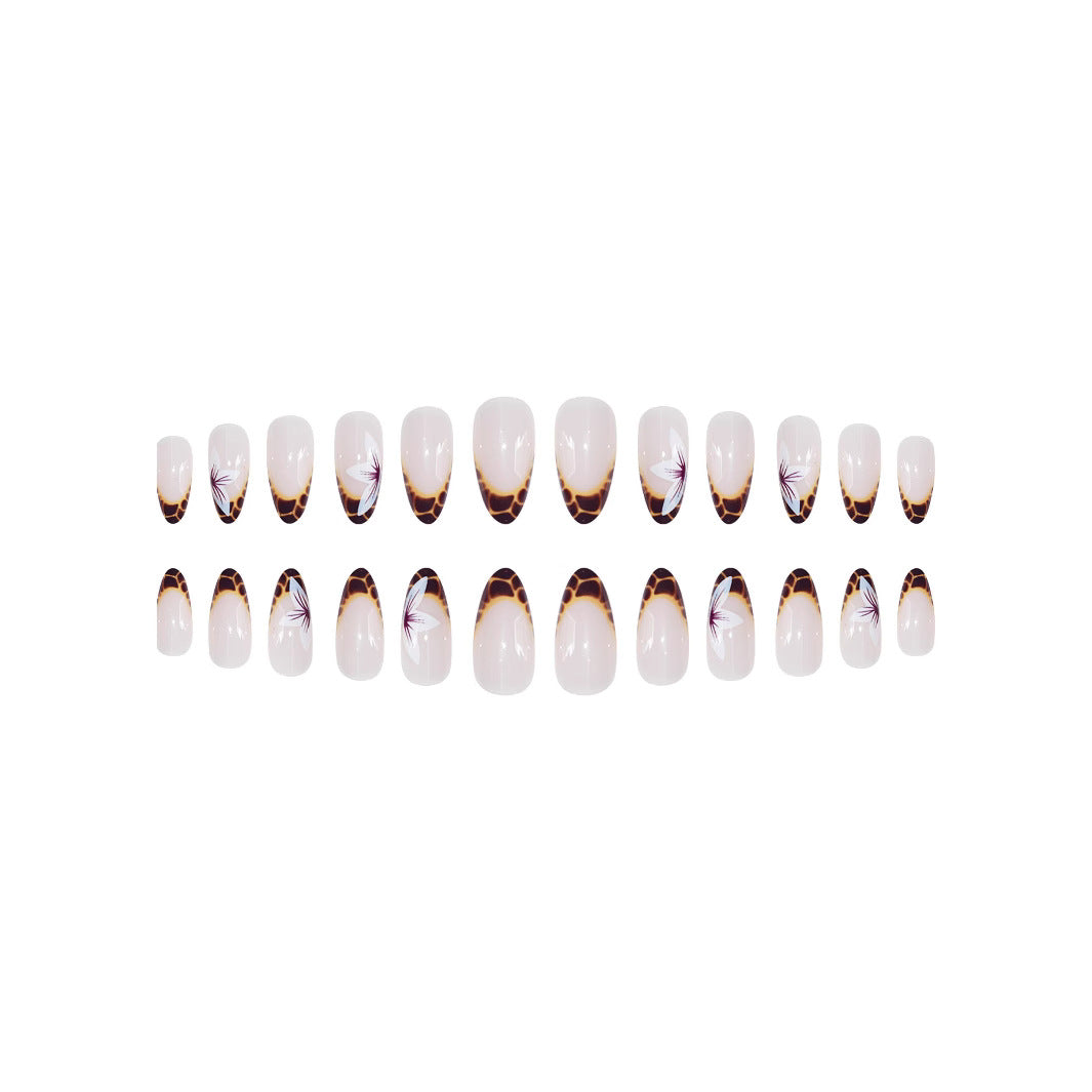 Exquisite Floral Design Stiletto Nails Brehn