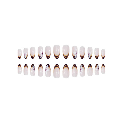 Exquisite Floral Design Stiletto Nails Brehn