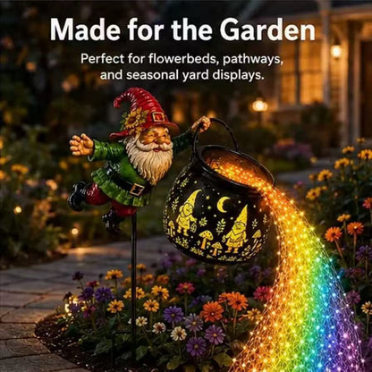 Dekorative Gartenzwergfigur mit Kessel Brehn