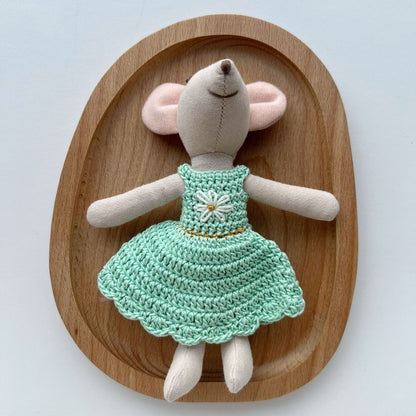 Handgenähte Leinenmaus Puppe