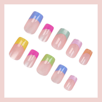 Kunstnagelset mit bunten French-Spitzen Brehn