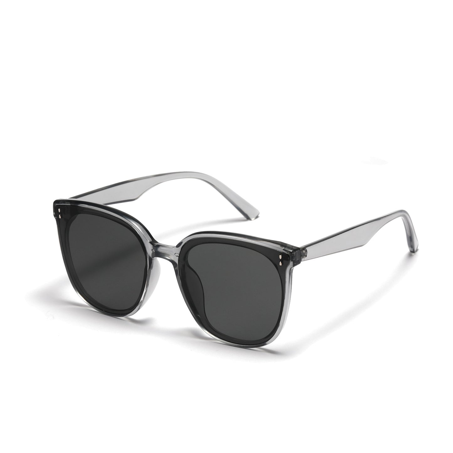 Damen modische quadratische Sonnenbrille mit hochwertigem transparentem Rahmen Brehn
