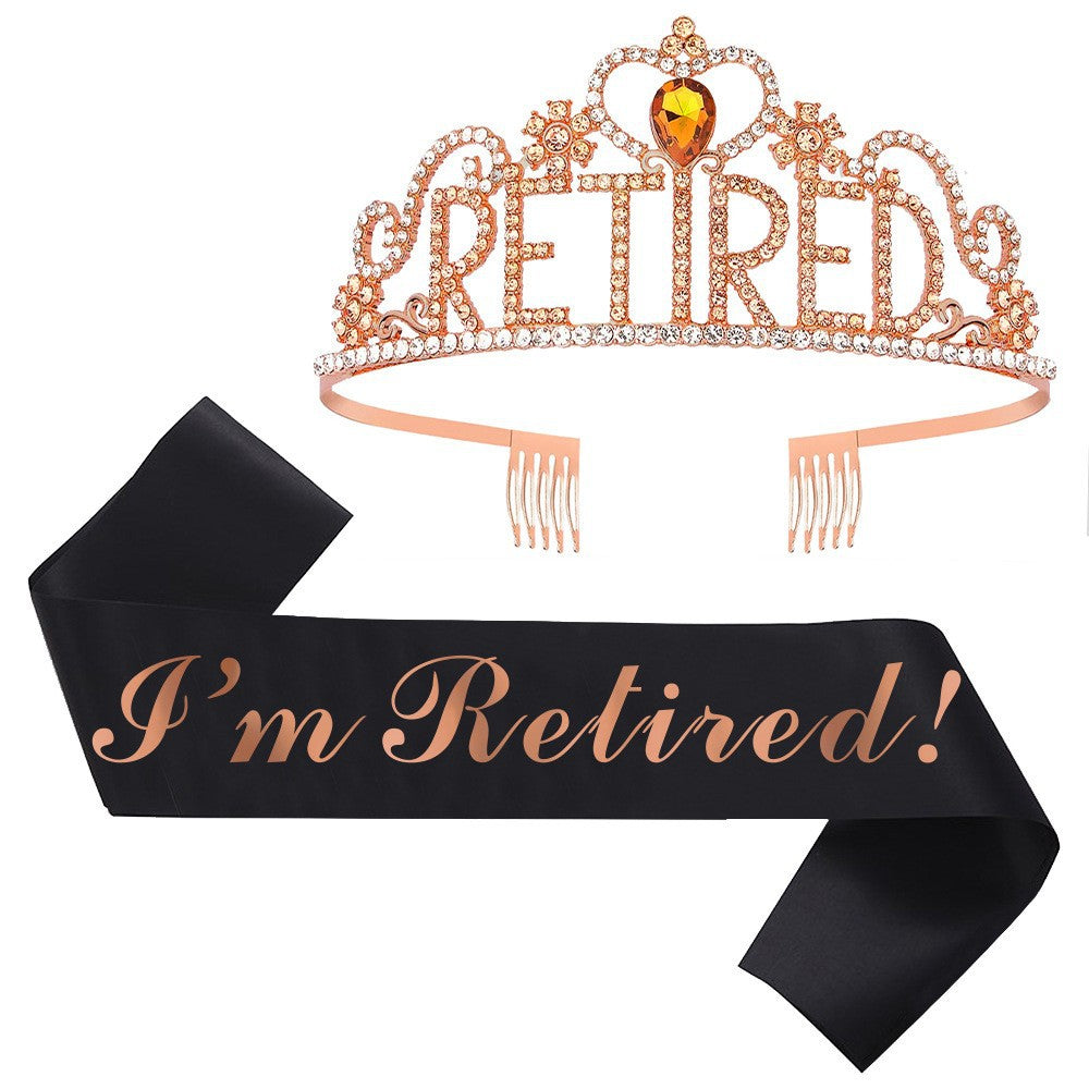 Damen Festliche Tiara mit Aufschrift und Satin-Schärpe Brehn