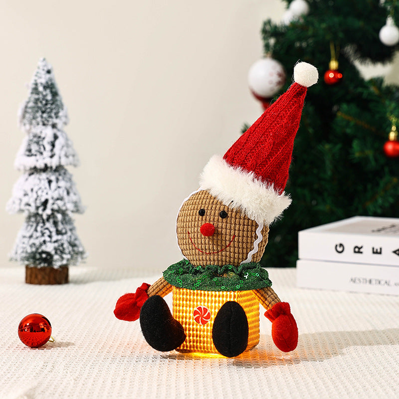 Niedlicher Weihnachtsgnom mit LED-Leuchte Brehn