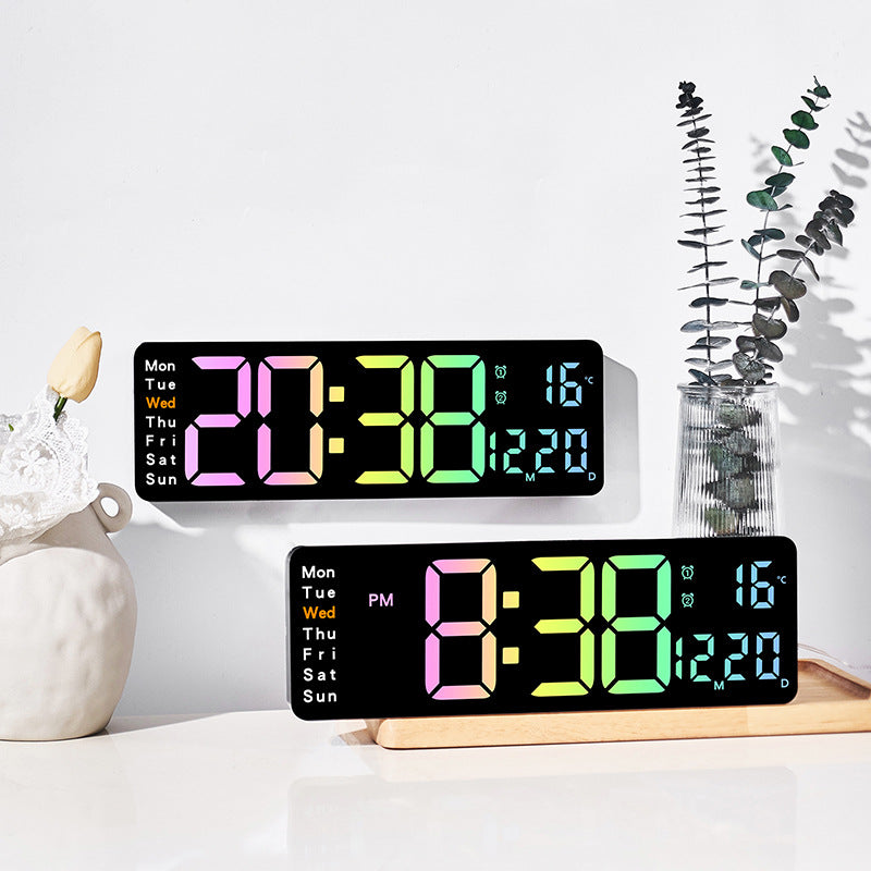 Digitaler Multifunktionswecker mit mehrfarbigem LED-Display und Temperaturanzeige Brehn