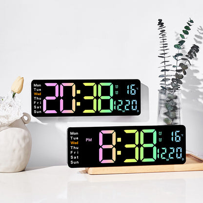 Digitaler Multifunktionswecker mit mehrfarbigem LED-Display und Temperaturanzeige Brehn