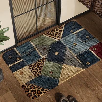 Spaßiger und bunter Patchwork-Teppich Brehn
