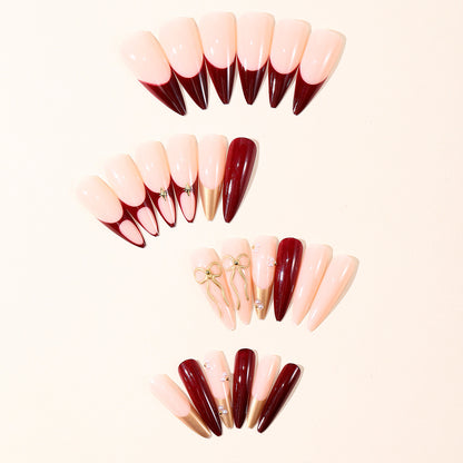 Künstlerisches Stiletto-Nagelkunst-Set mit goldenen Akzenten Brehn