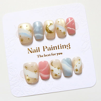 Himmlisch inspiriertes Press-On Nail Art Set