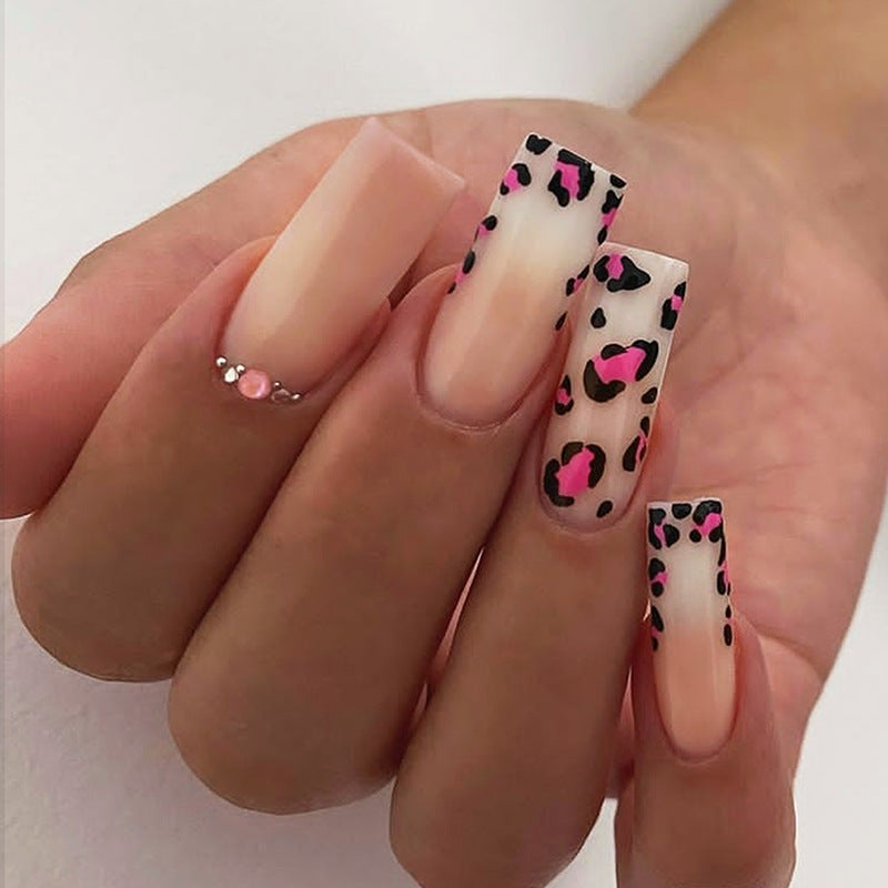 Künstlerisches Leopardenmuster Press-On Nagelset Brehn