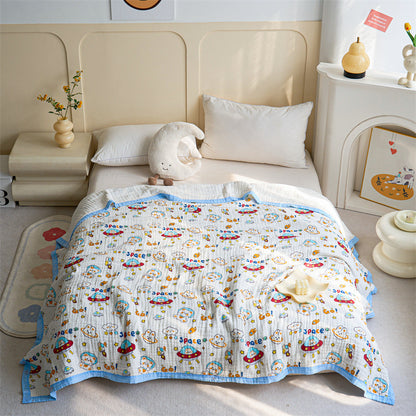 Leichtgewichtige Wendbare Baumwoll-Musselin Erdbeer Quiltdecke