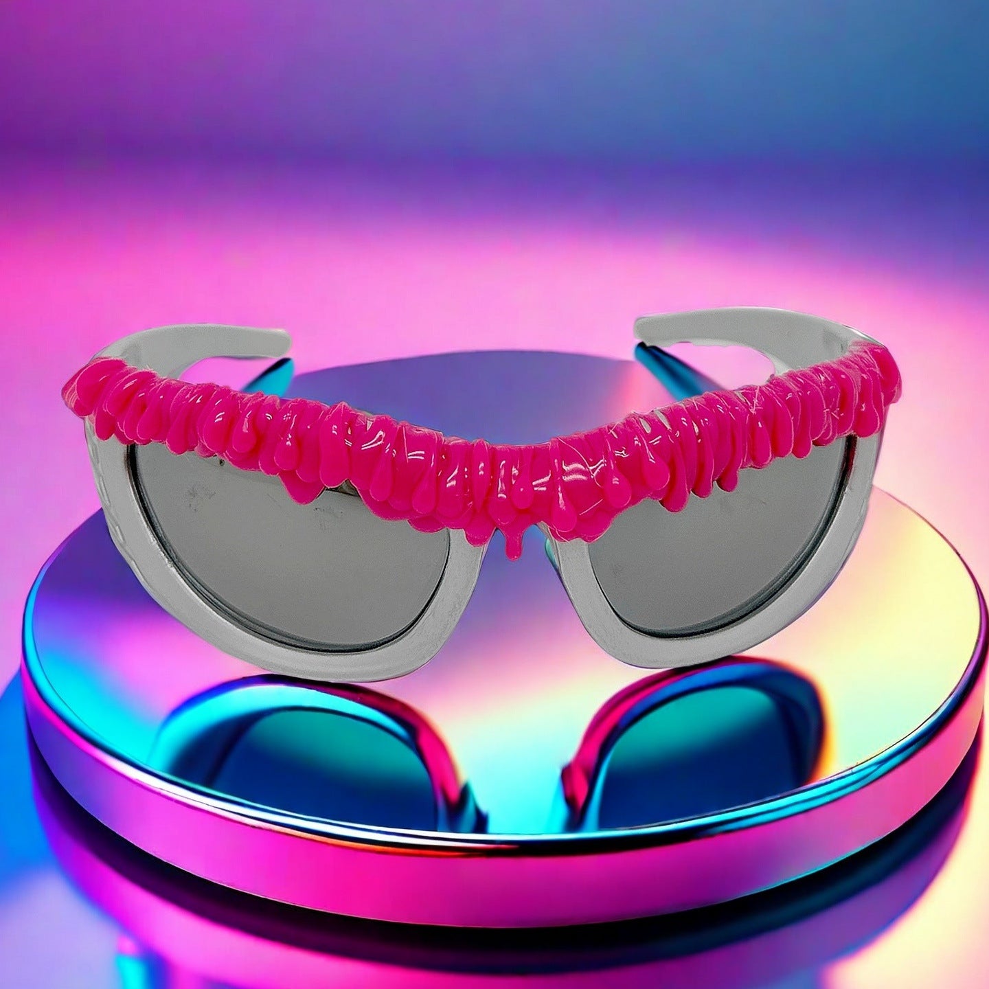 Damen trendige Sonnenbrille mit kreativem Flüssigkeitsrahmen Brehn