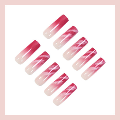 Kunstnagelset mit eleganten Ombre- und Glitzerakzenten Brehn