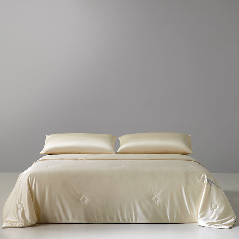 Damen Luxuriöse Satin-Bettdecke mit eleganter Knopfstruktur Brehn