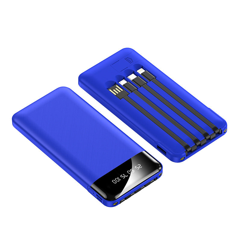 Tragbare Powerbank mit Integrierten Ladekabeln und Digitalem Display Brehn