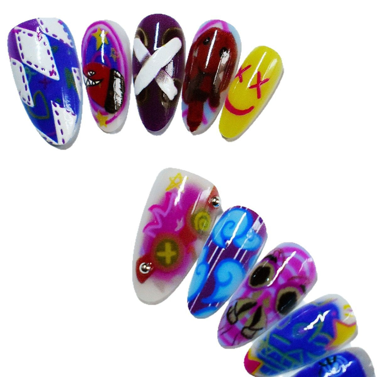 Künstlerisches Kuss-Themen Press-On Nagelkunst Brehn