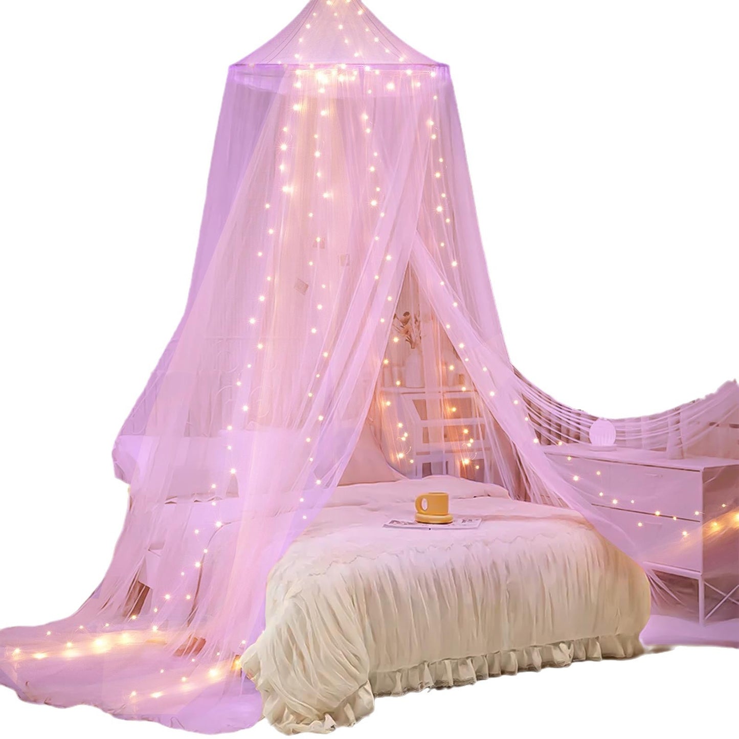 Verzauberndes Himmelbett Zelt mit LED-Lichtern Brehn
