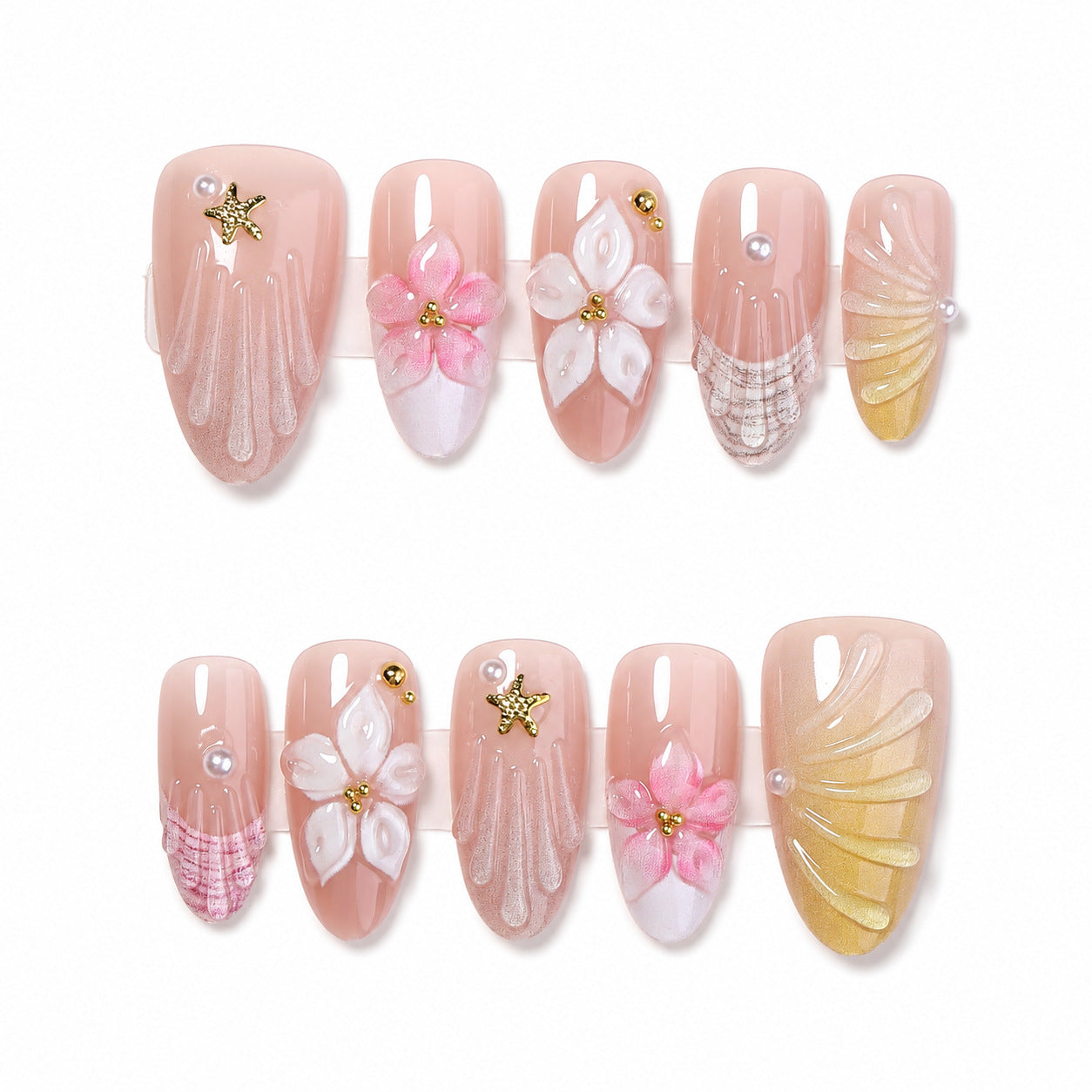 Premium Kunstnägel mit floralen Motiven Brehn